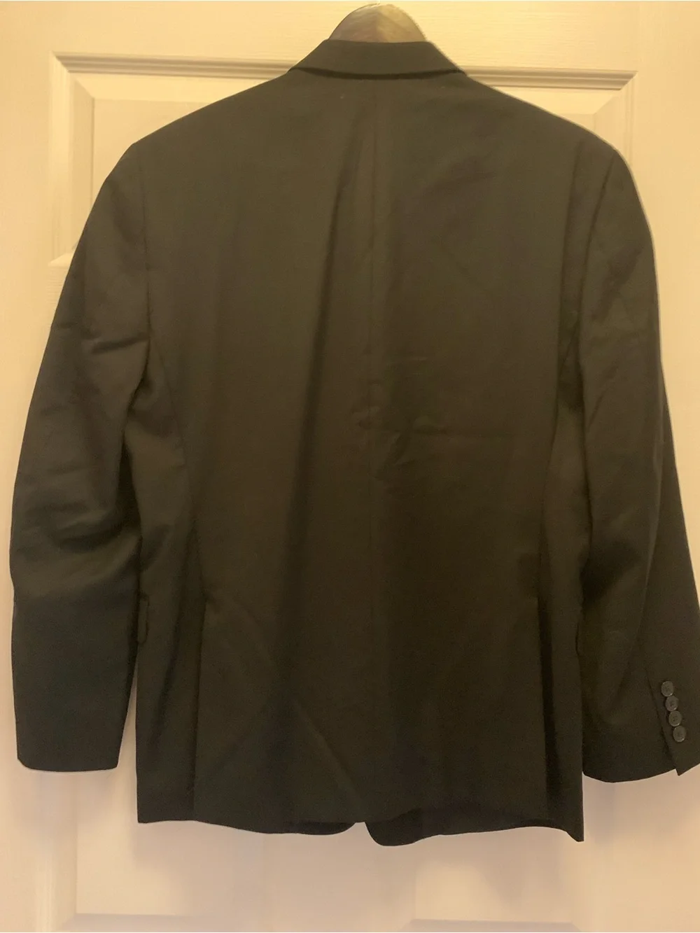 Men’s Calvin Klein Wool Slim Fit 2-Button Black Blazer Size 44